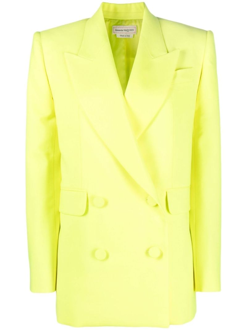 Yellow Double-breasted Blazer
