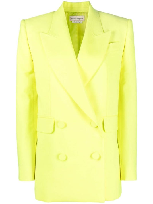 Yellow Double-breasted Blazer