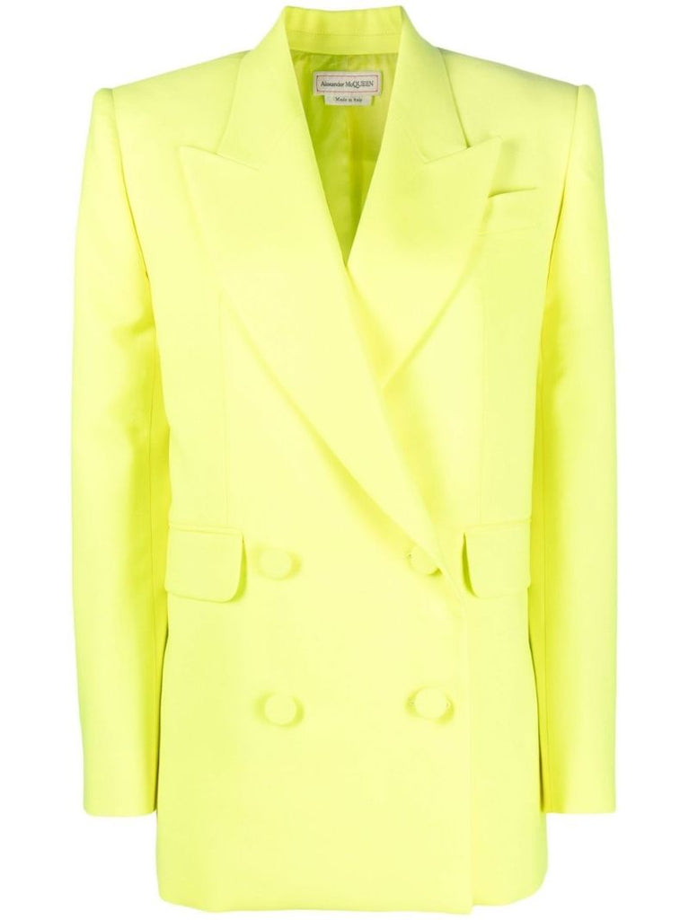 Yellow Double-breasted Blazer