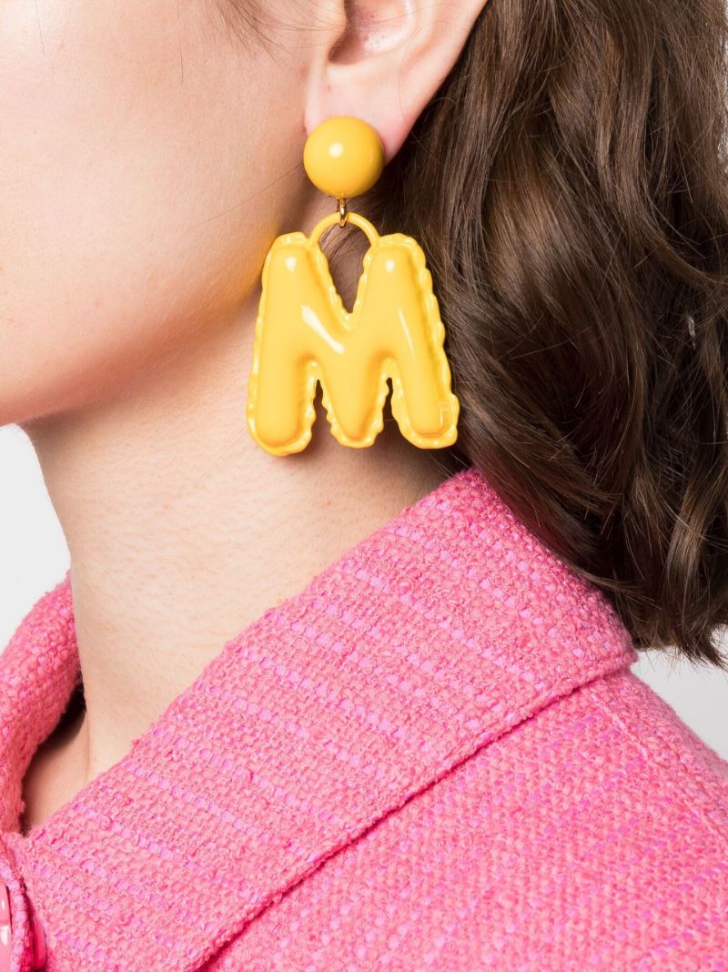 Yellow Inflatable Lettering Drop Earrings