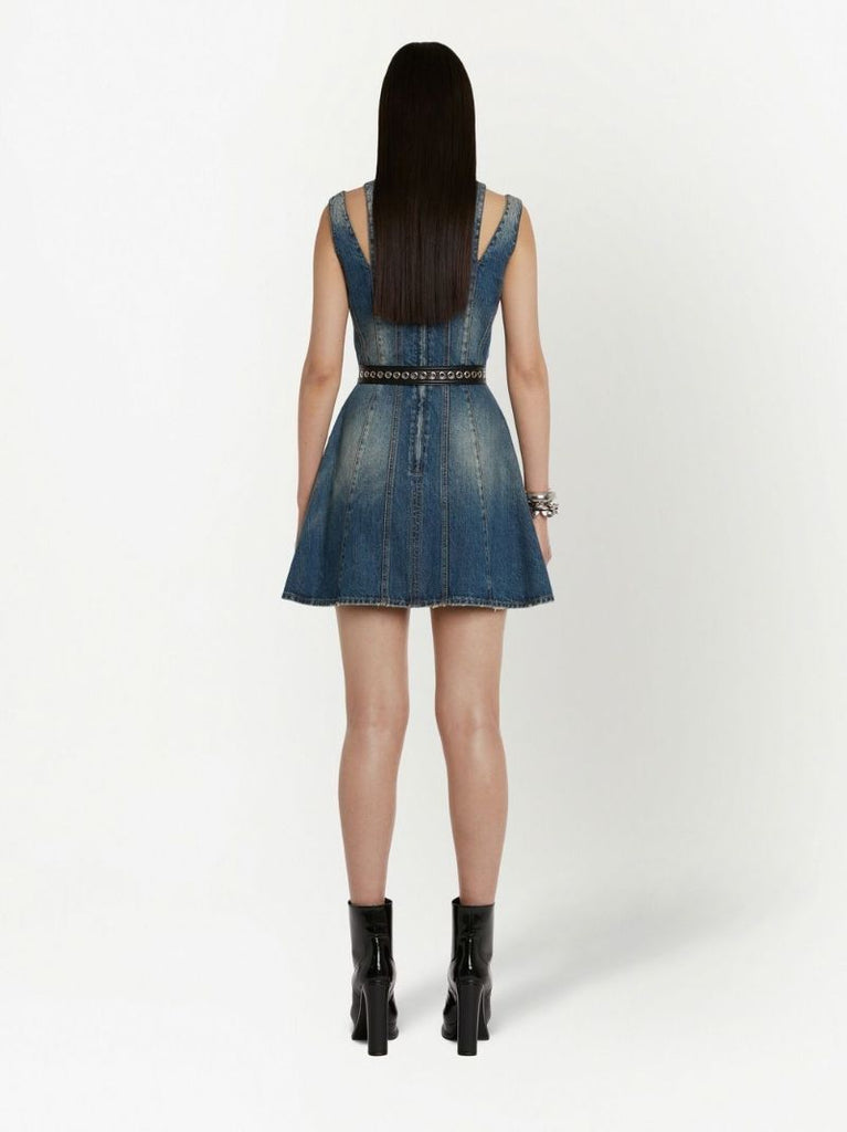 Blue Cut-out Denim Dress