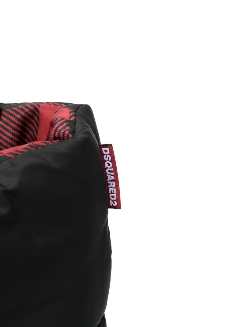 Black Logo Print Padded Tote Bag
