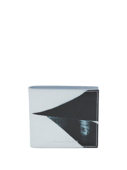 White Abstract Print Wallet