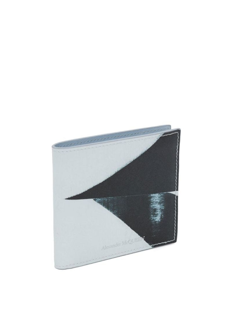 White Abstract Print Wallet