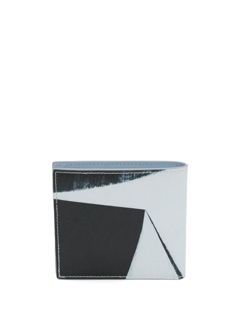 White Abstract Print Wallet