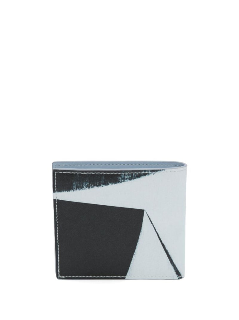 White Abstract Print Wallet