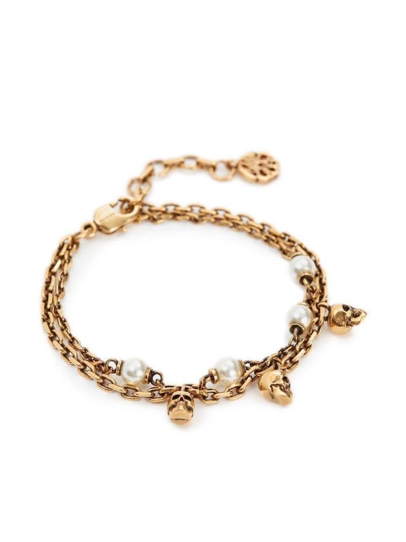 Skull Pearl Chain Bracelet