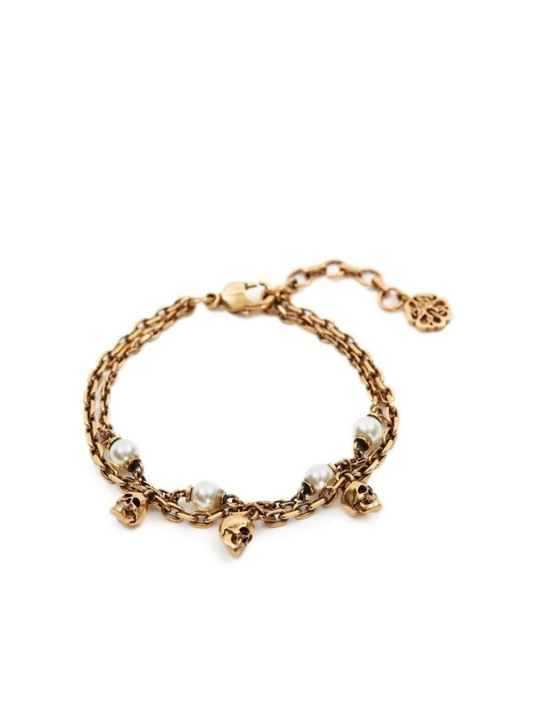 Skull Pearl Chain Bracelet