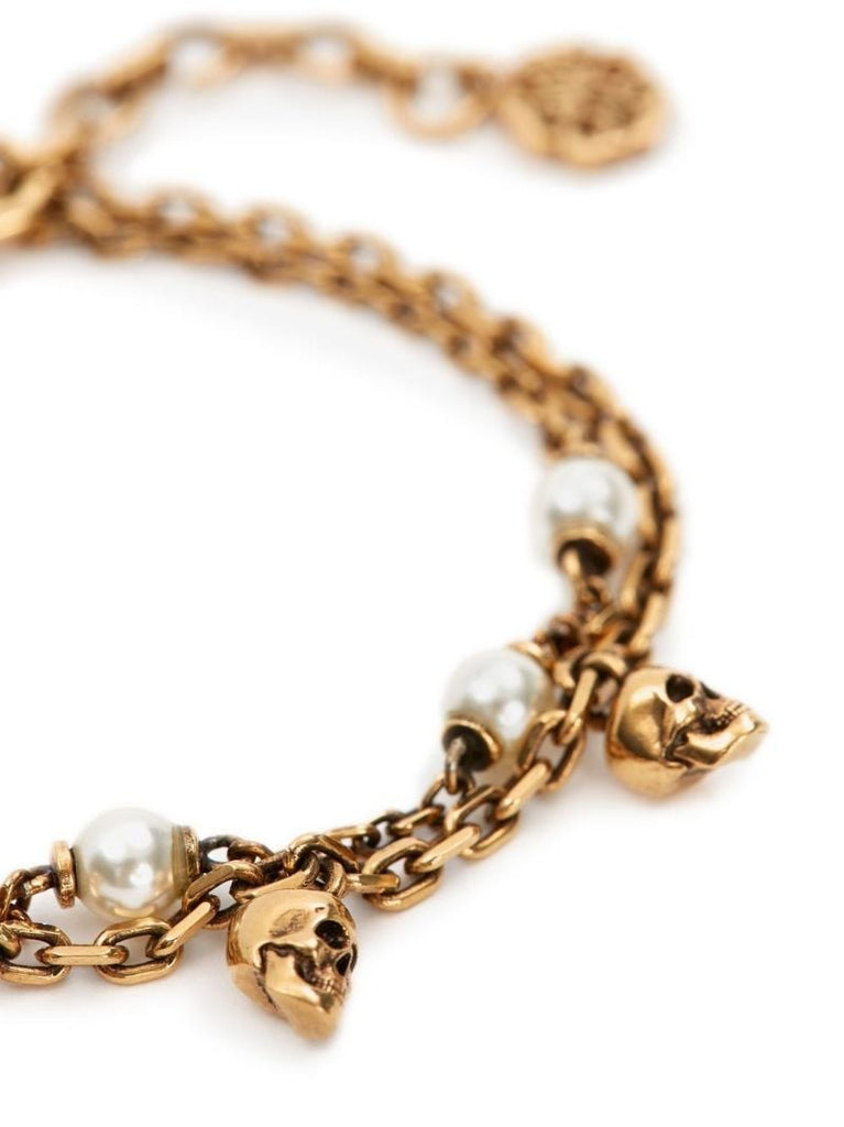 Skull Pearl Chain Bracelet