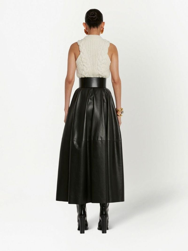 White Cable-knit Wool Top