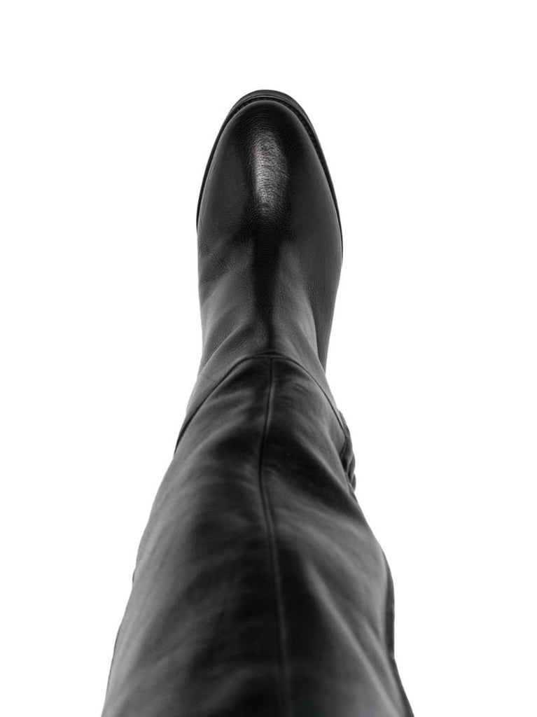 Black Laelle 105 Leather Thigh-high Boots