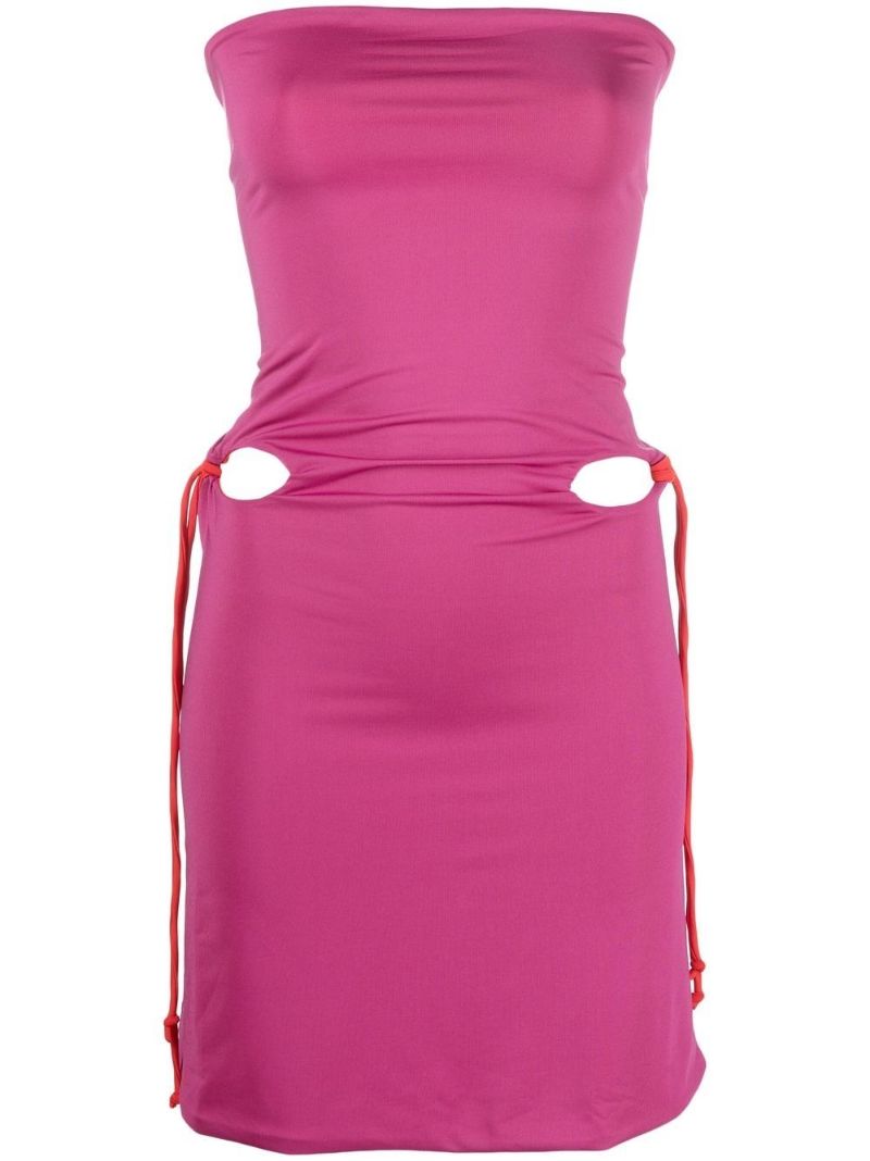 Purple Reversible Cut-out Dress