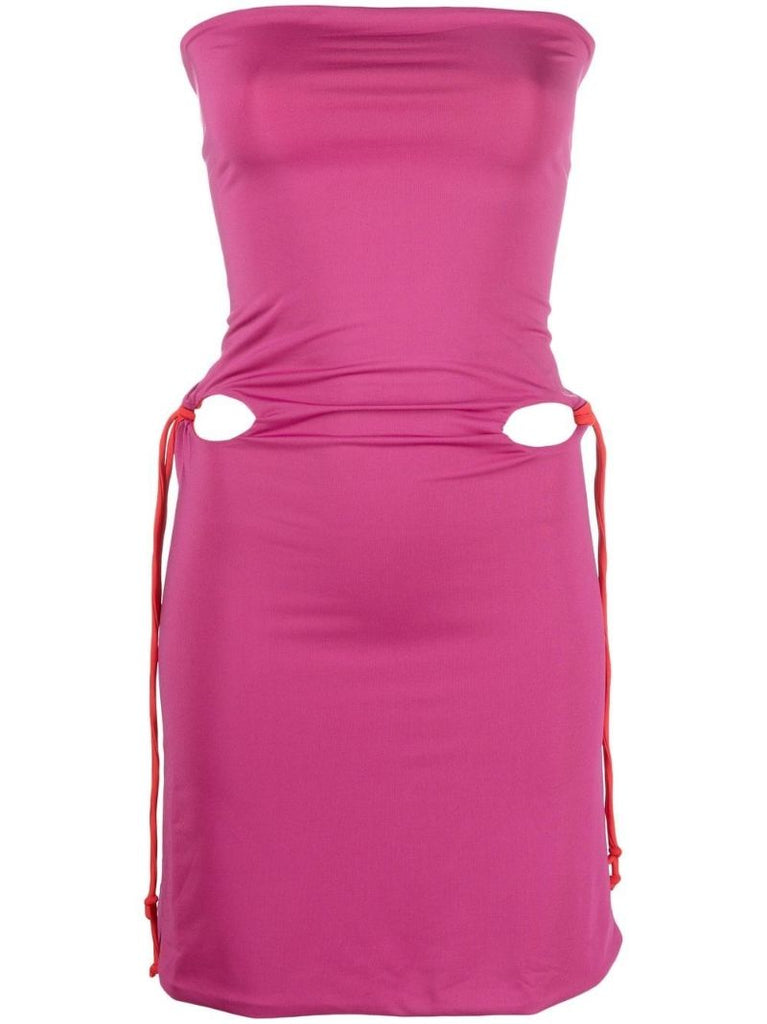 Purple Reversible Cut-out Dress