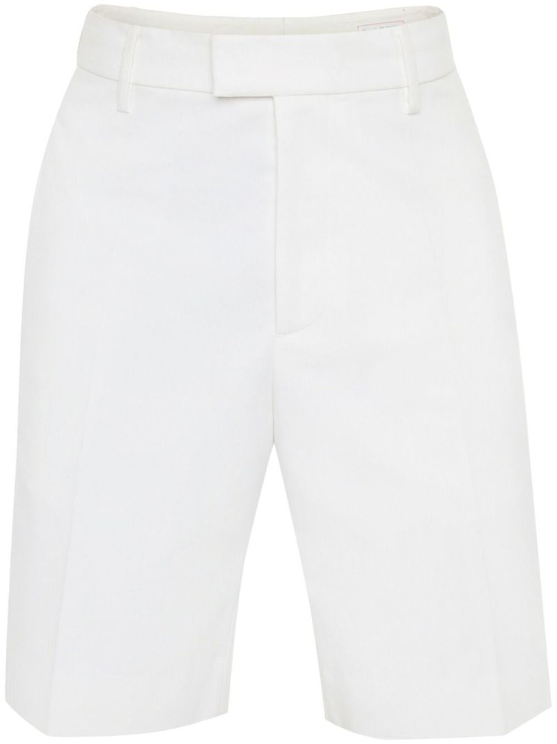 White Cotton Tailored Shorts