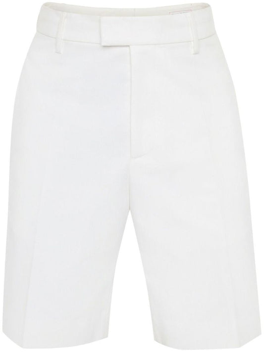 White Cotton Tailored Shorts