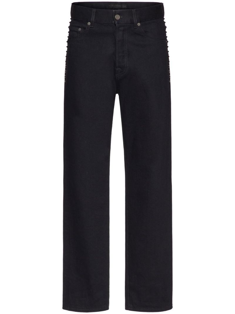 Black Untitled Studs Straight-leg Jeans