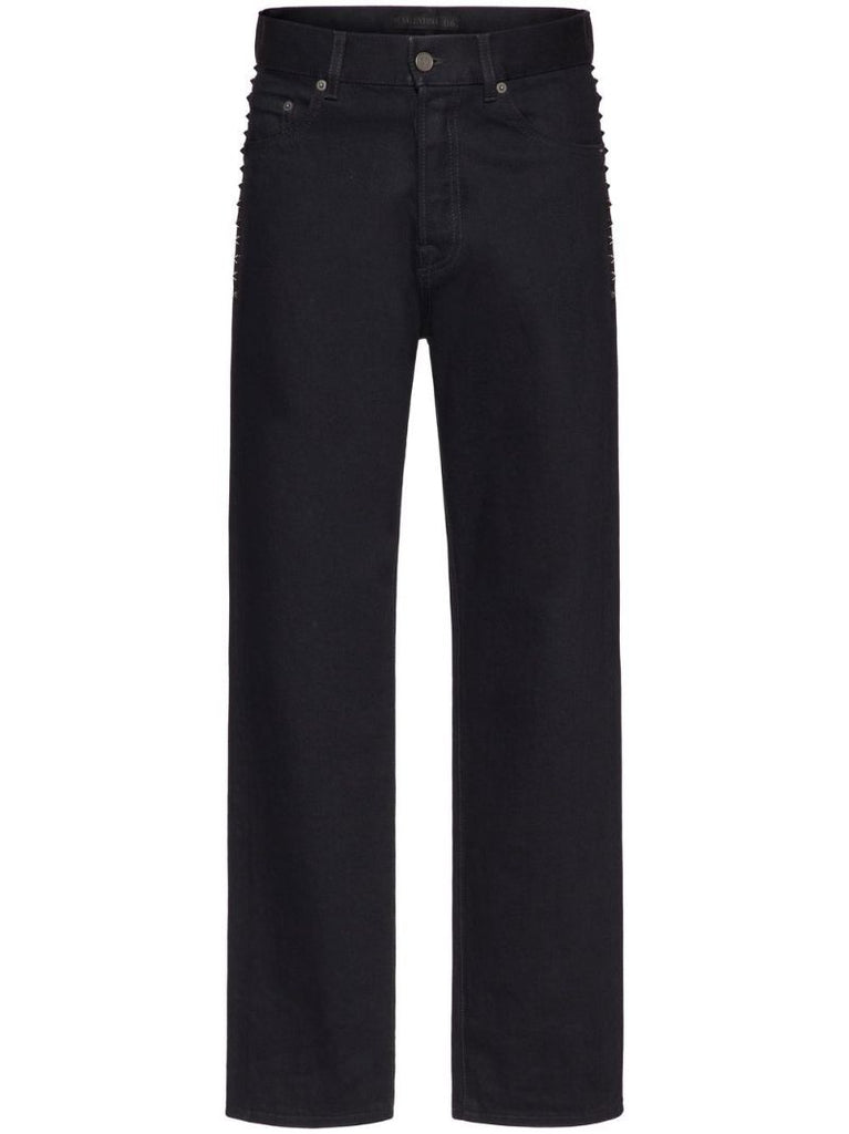 Black Untitled Studs Straight-leg Jeans