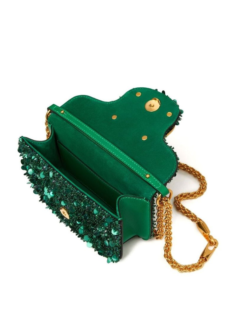 Green Small LocÃ_x0083_Â² Embellished Shoulder Bag