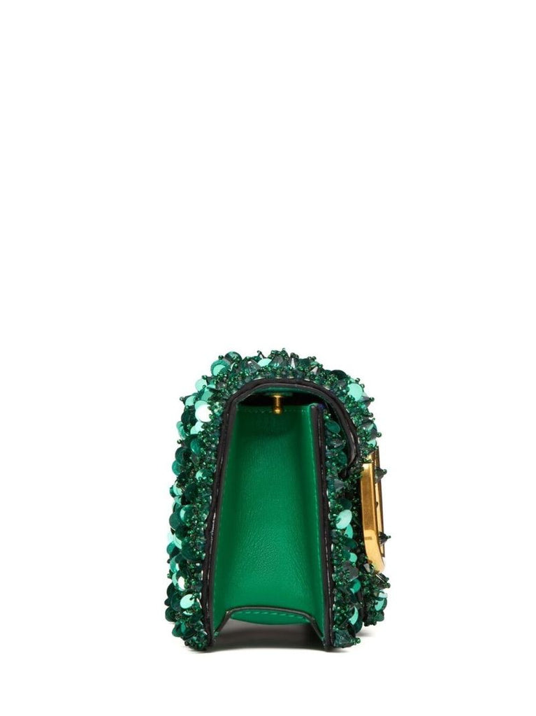 Green Small LocÃ_x0083_Â² Embellished Shoulder Bag