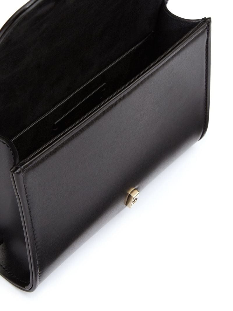 Black Small Vlogo Type Leather Shoulder Bag
