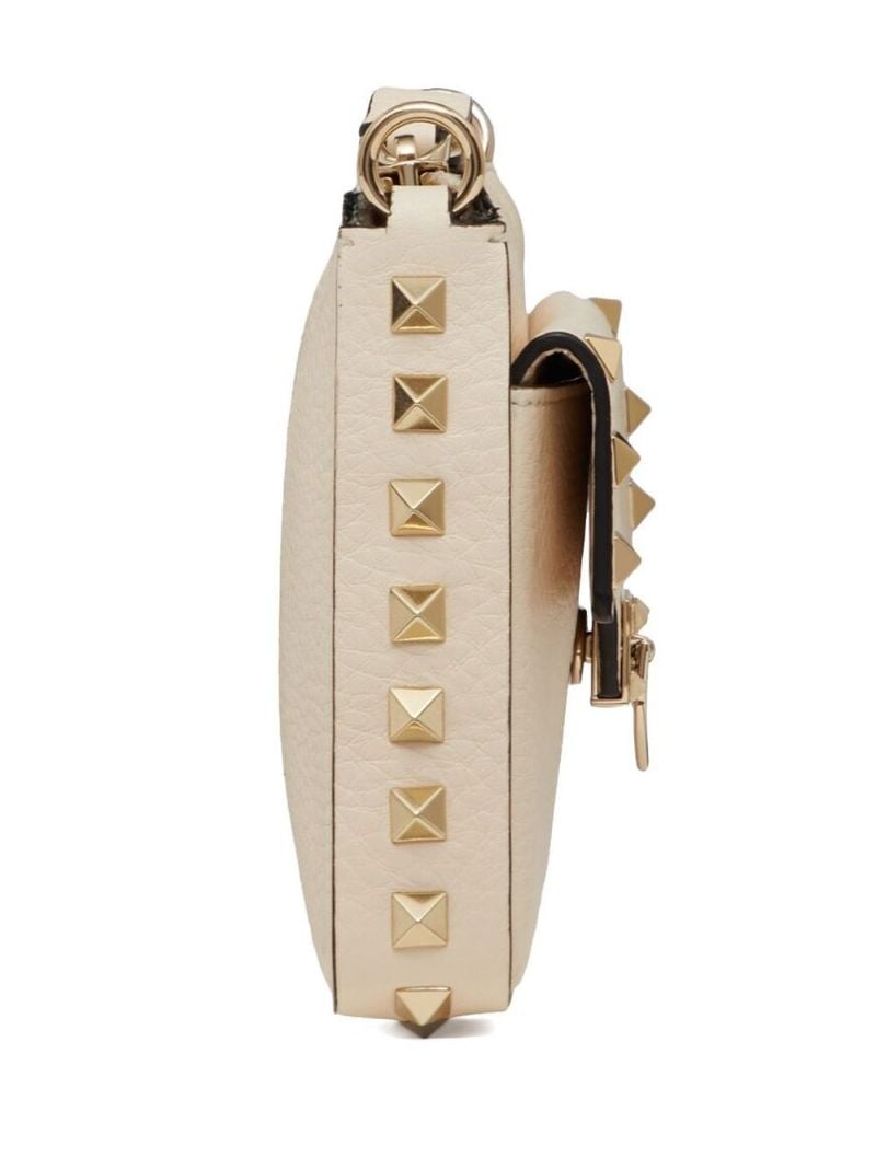 Beige Leather Rockstud Mini Bag
