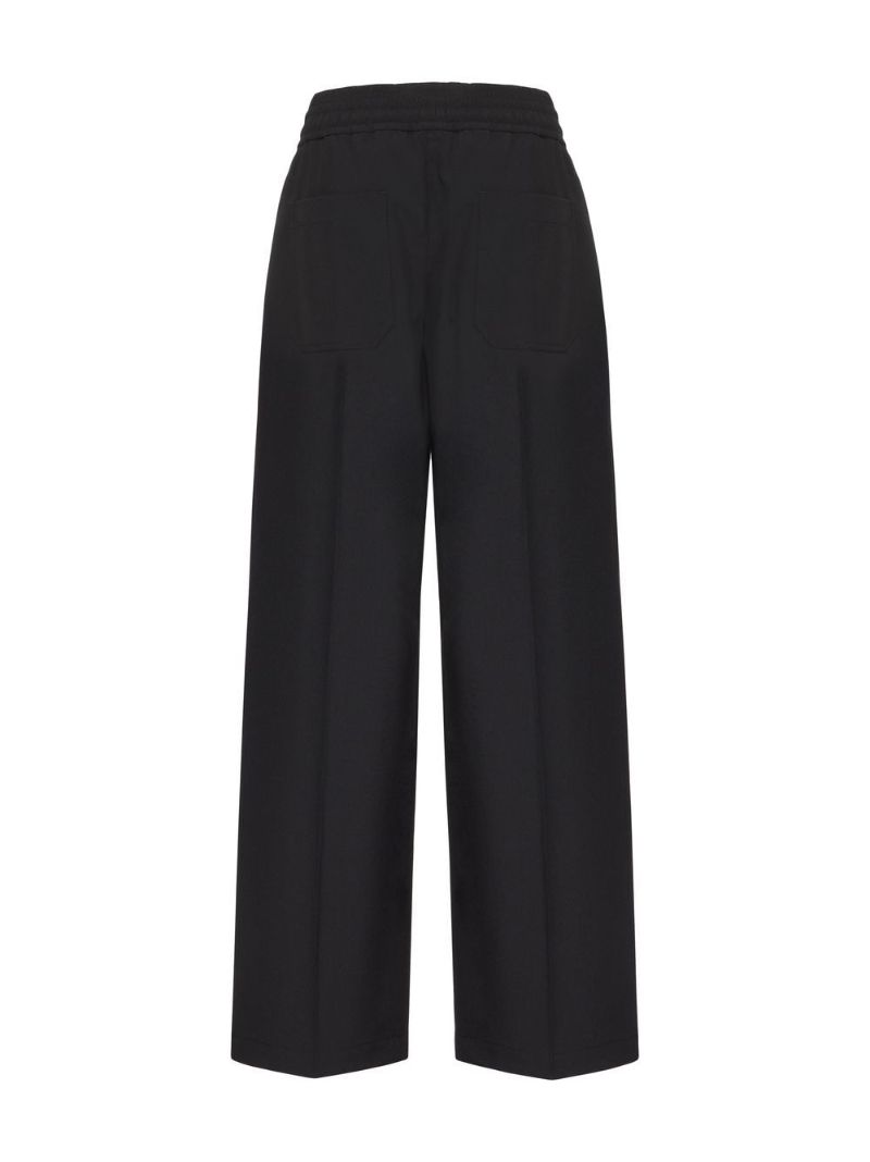 Black Wide-leg Virgin Wool Trousers
