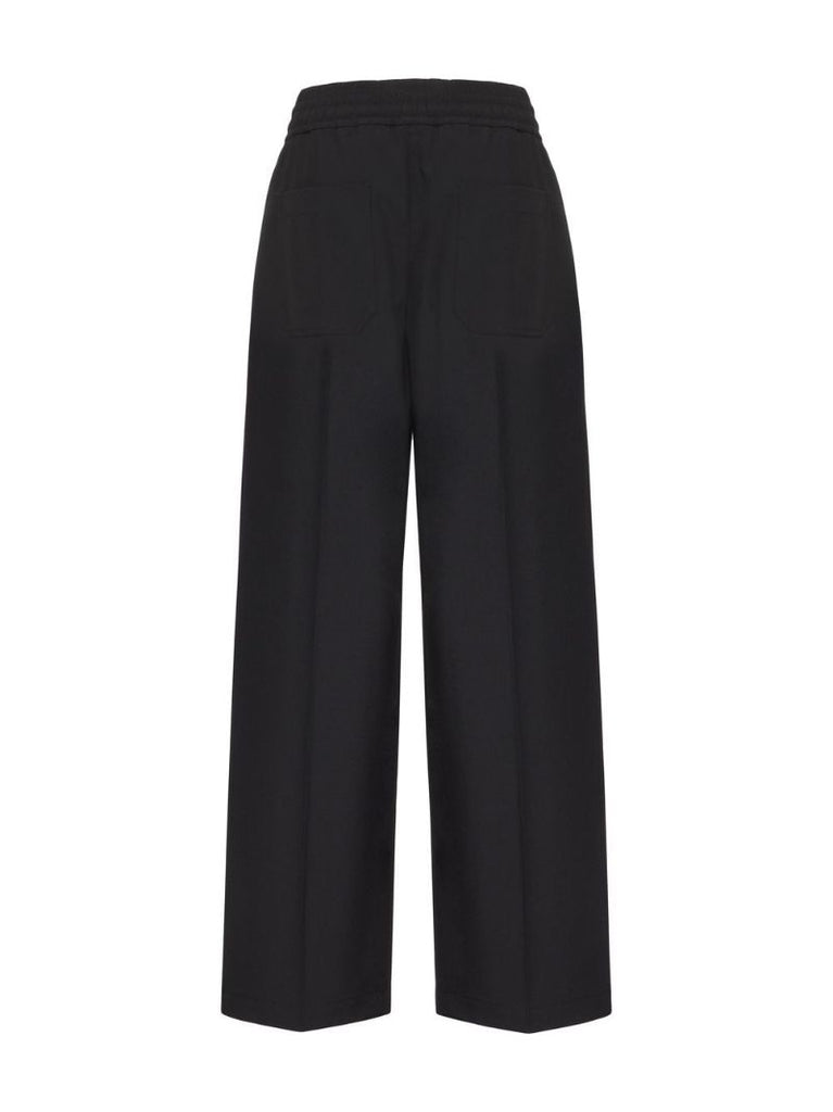 Black Wide-leg Virgin Wool Trousers