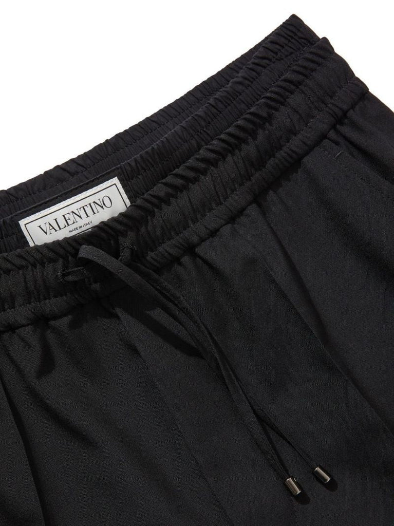 Black Wide-leg Virgin Wool Trousers