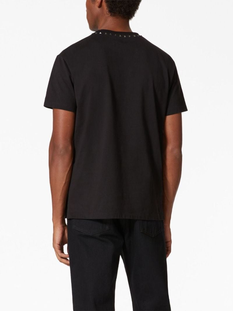 Black Rockstud Embellished Cotton T-shirt