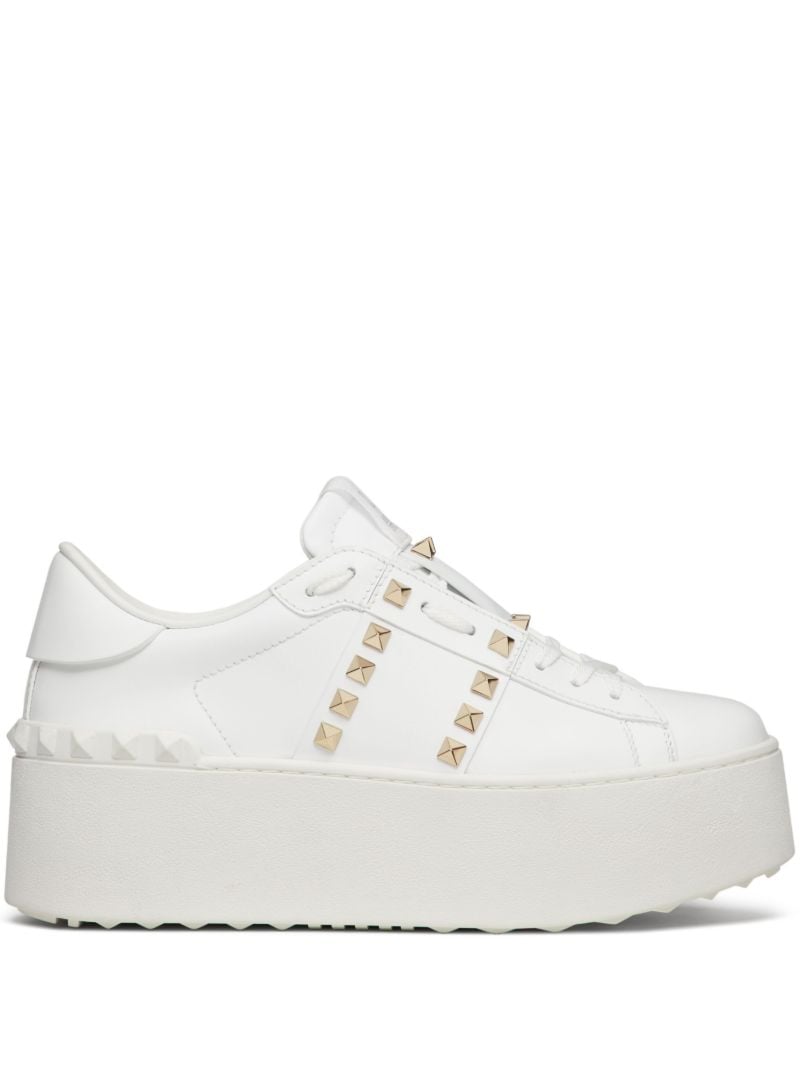 White Rockstud Flatform Sneakers
