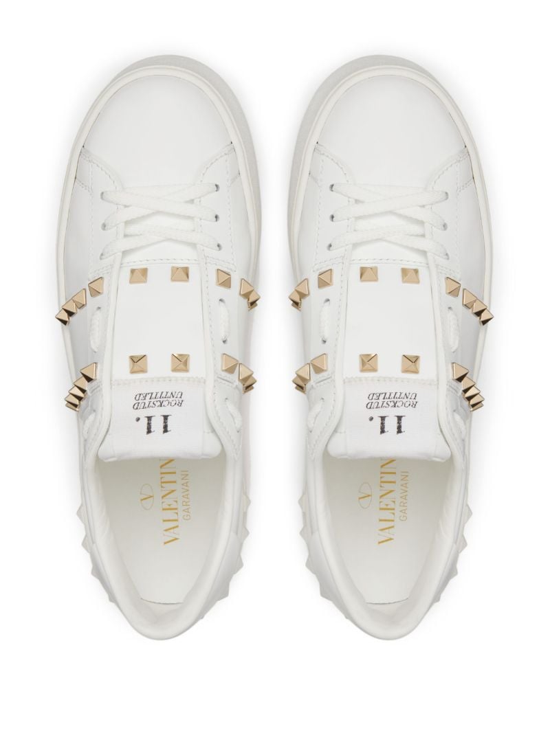 White Rockstud Flatform Sneakers