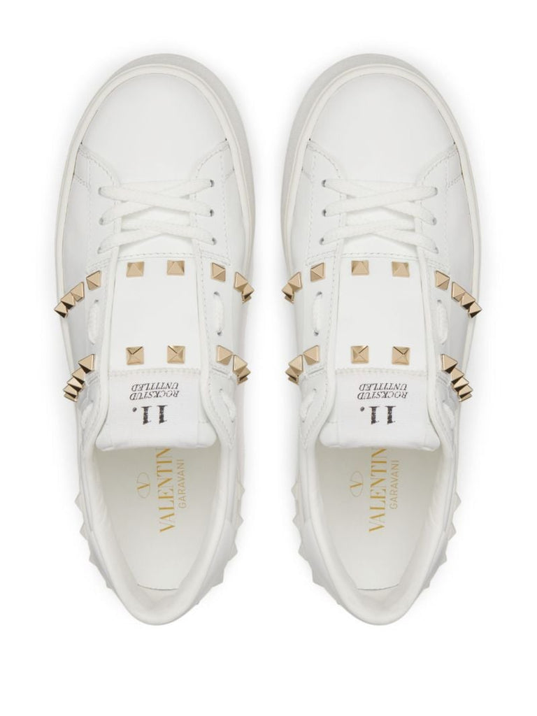 White Rockstud Flatform Sneakers