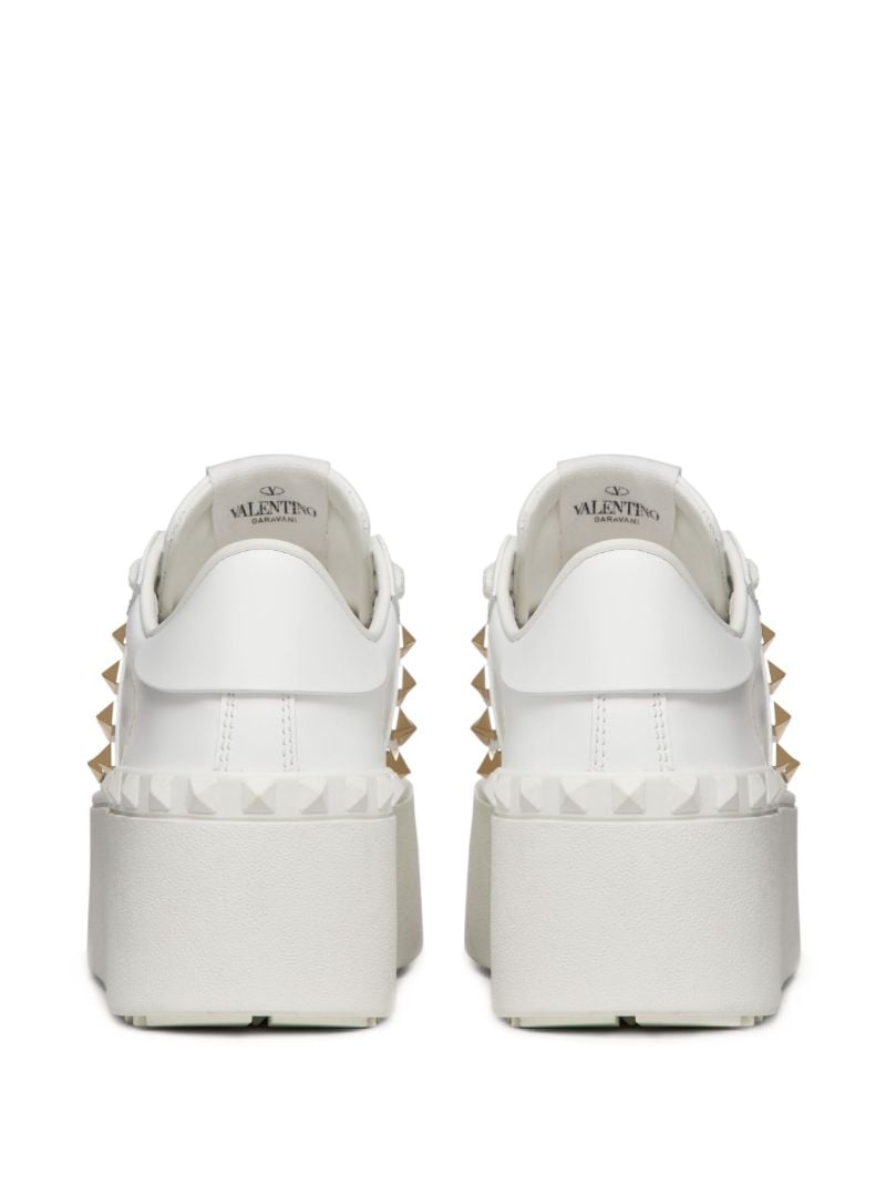 White Rockstud Flatform Sneakers