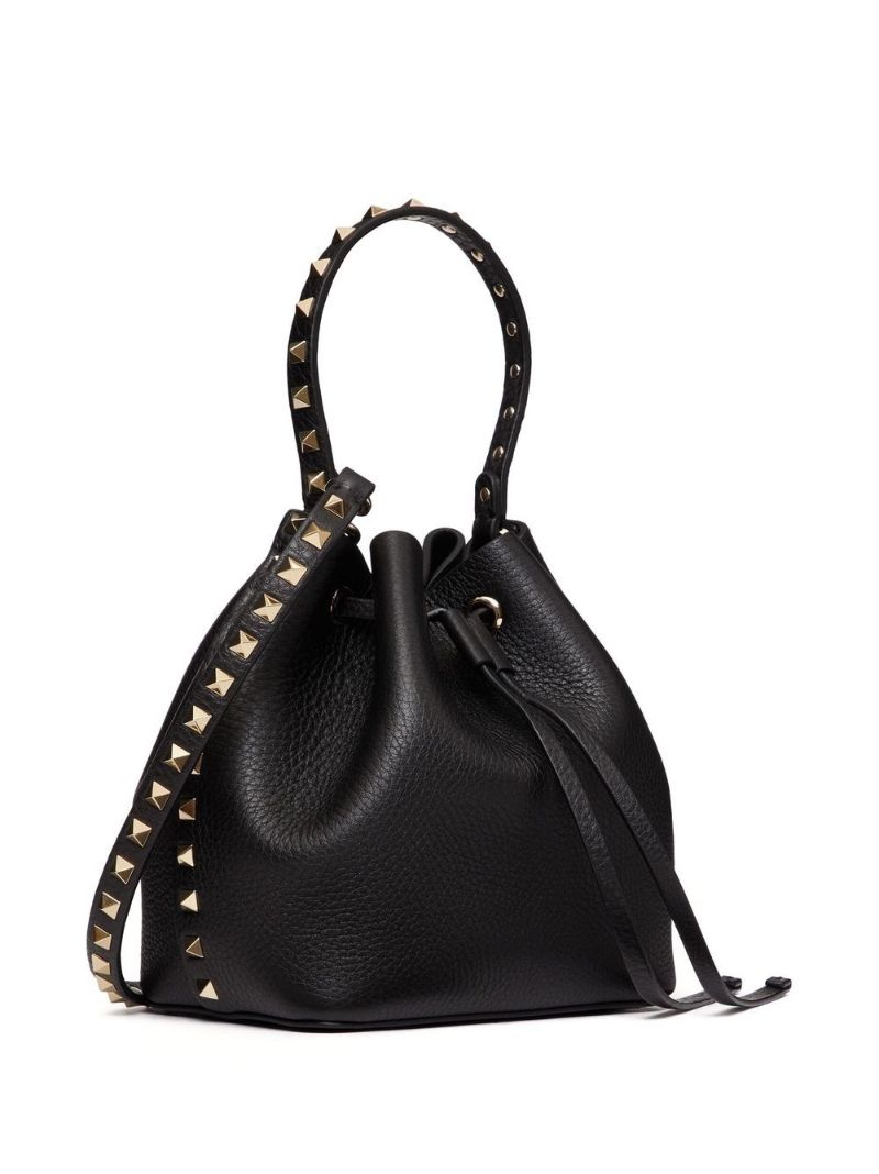 Black Rockstud Bucket Bag