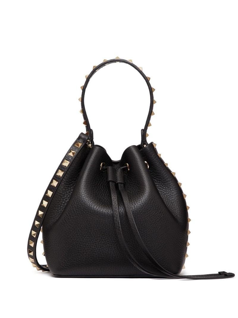 Black Rockstud Bucket Bag