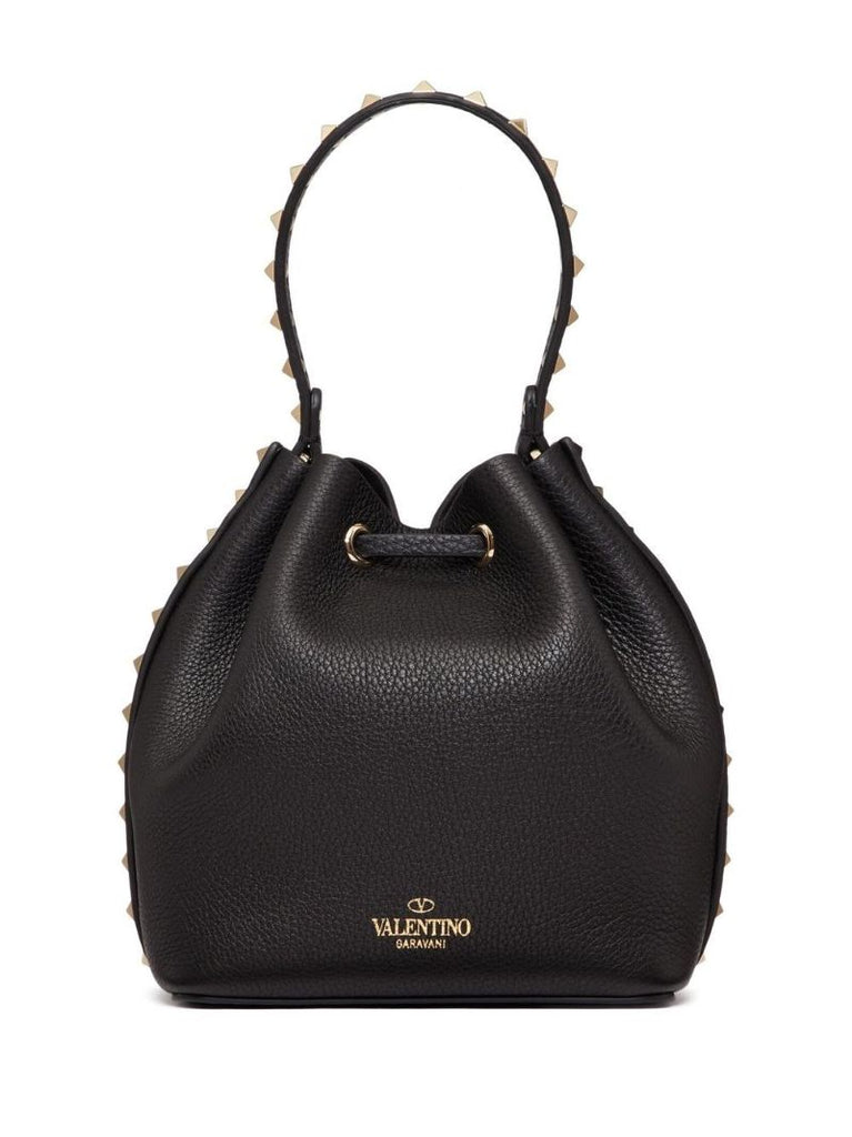 Black Rockstud Bucket Bag
