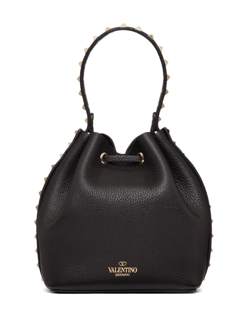 Black Rockstud Bucket Bag