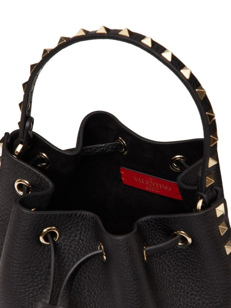 Black Rockstud Bucket Bag