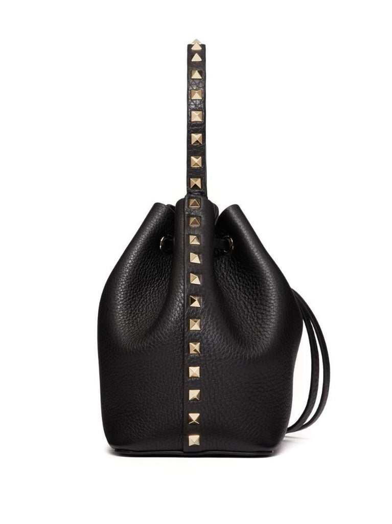 Black Rockstud Bucket Bag