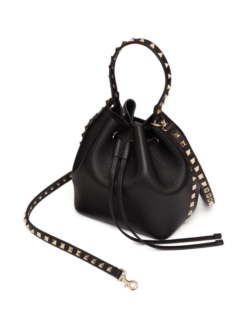 Black Rockstud Bucket Bag
