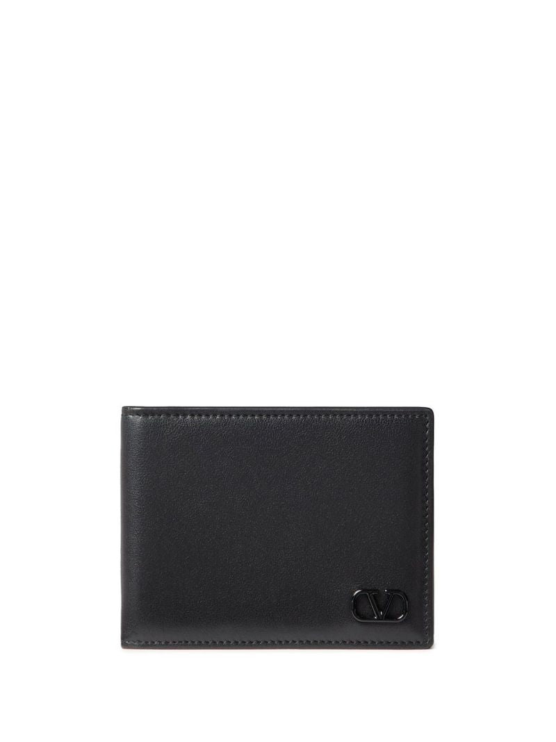 Black Vlogo Signature Leather Wallet