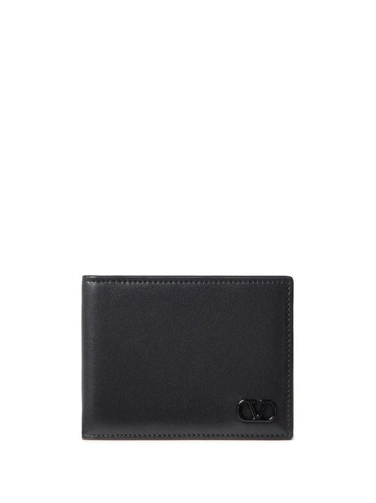 Black Vlogo Signature Leather Wallet