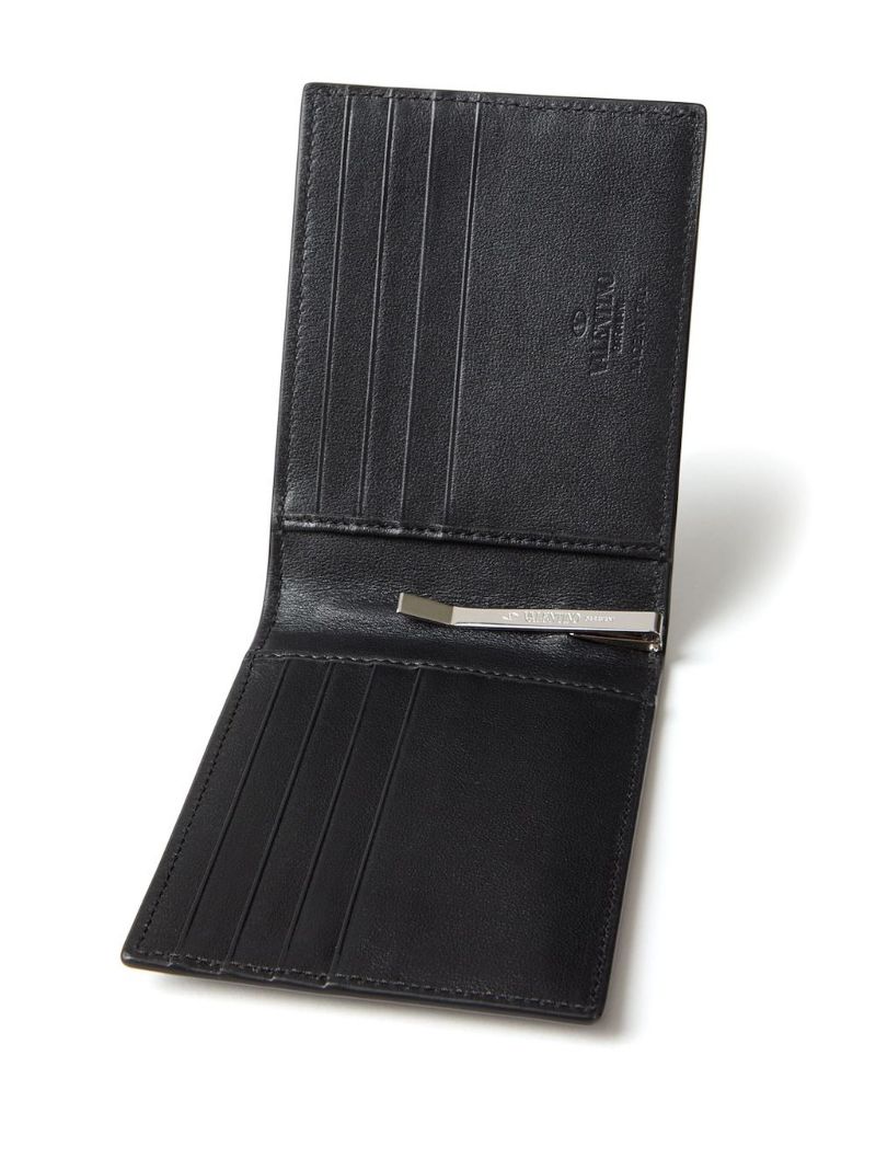Black Vlogo Signature Leather Wallet