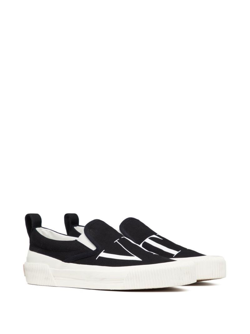 Black Vltn Logo Print Sneakers