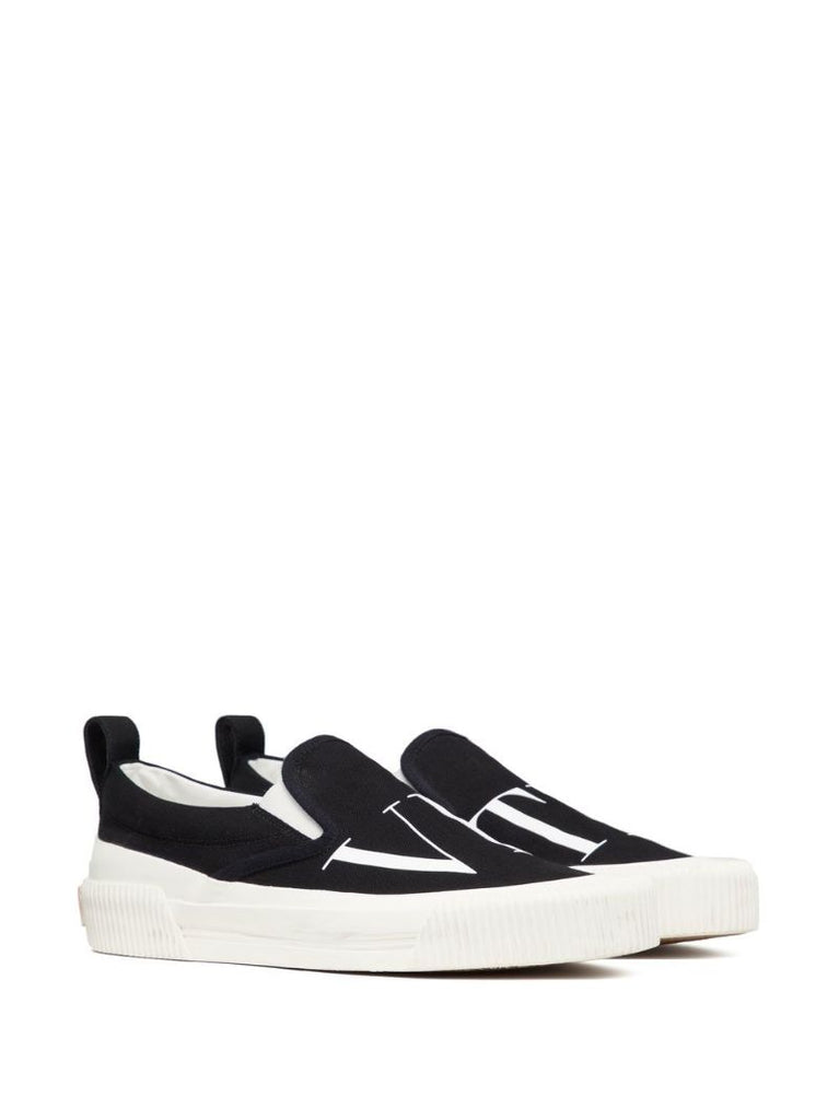 Black Vltn Logo Print Sneakers