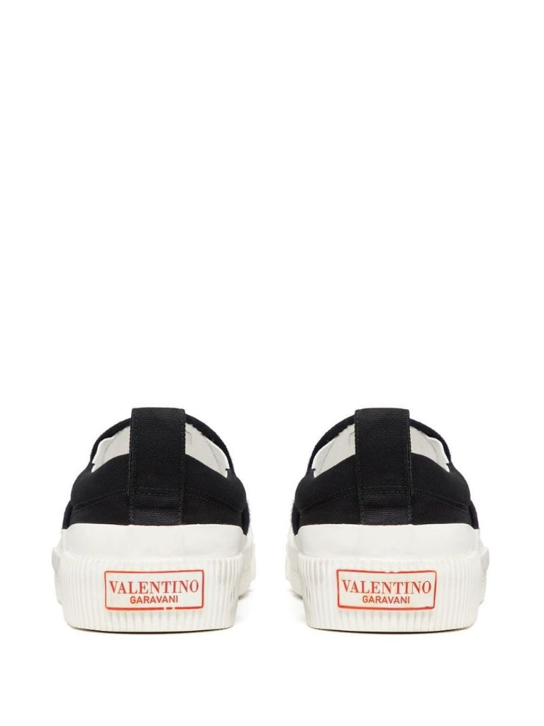 Black Vltn Logo Print Sneakers