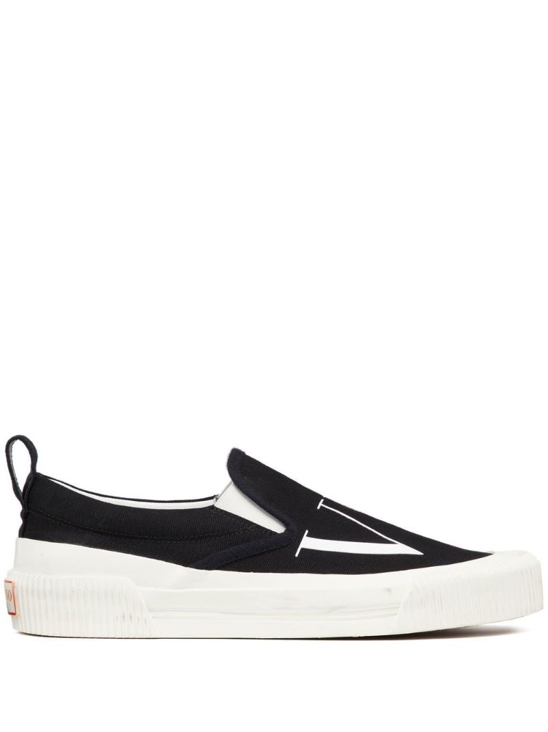 Black Vltn Logo Print Sneakers