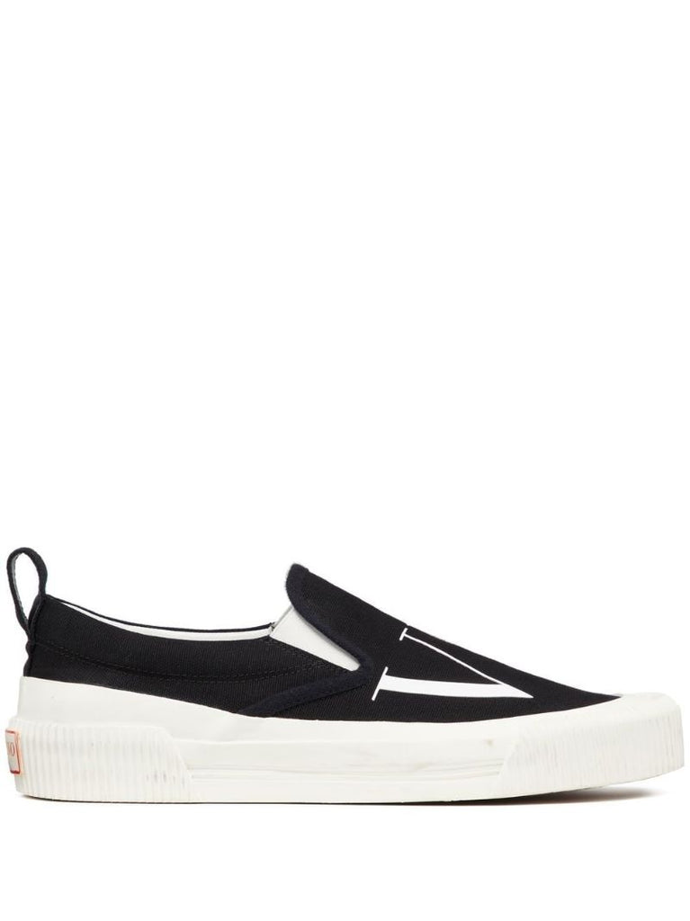 Black Vltn Logo Print Sneakers