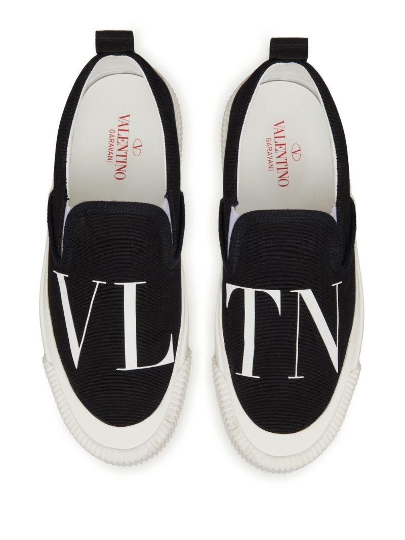 Black Vltn Logo Print Sneakers