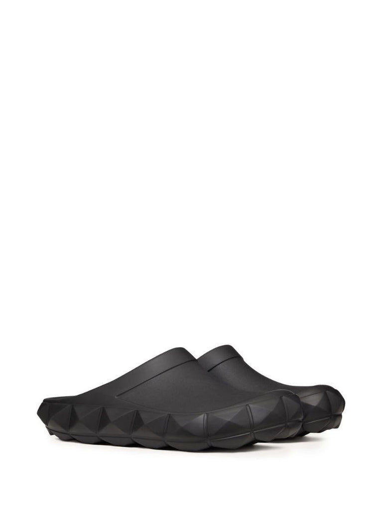 Black Rockstud Flat Slides